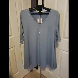 Sheila Rose Shiela Women's Size 2X Dusty Blue Tunic Shirt